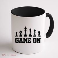Chess Themed Chess Players With Chess Pieces Game On Coffee Mug thumb 1