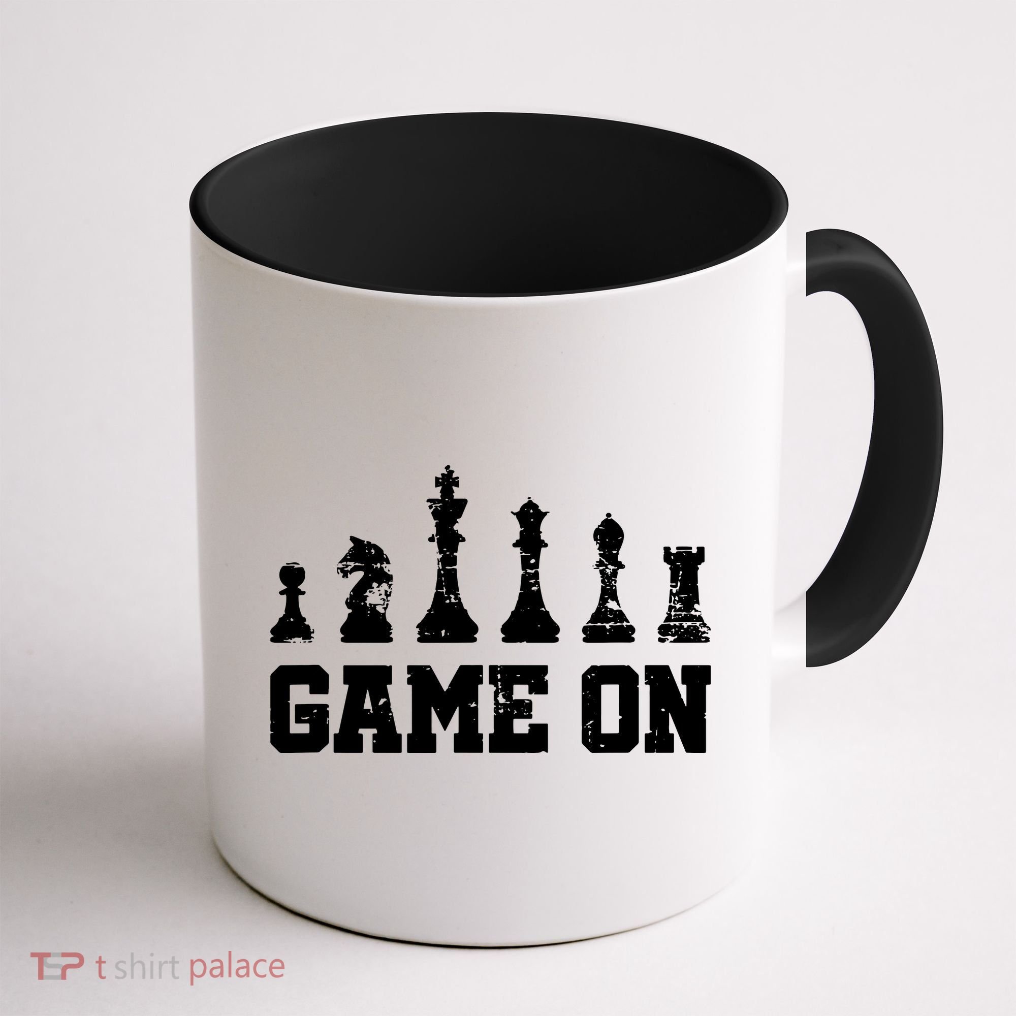 Chess Themed Chess Players With Chess Pieces Game On Coffee Mug