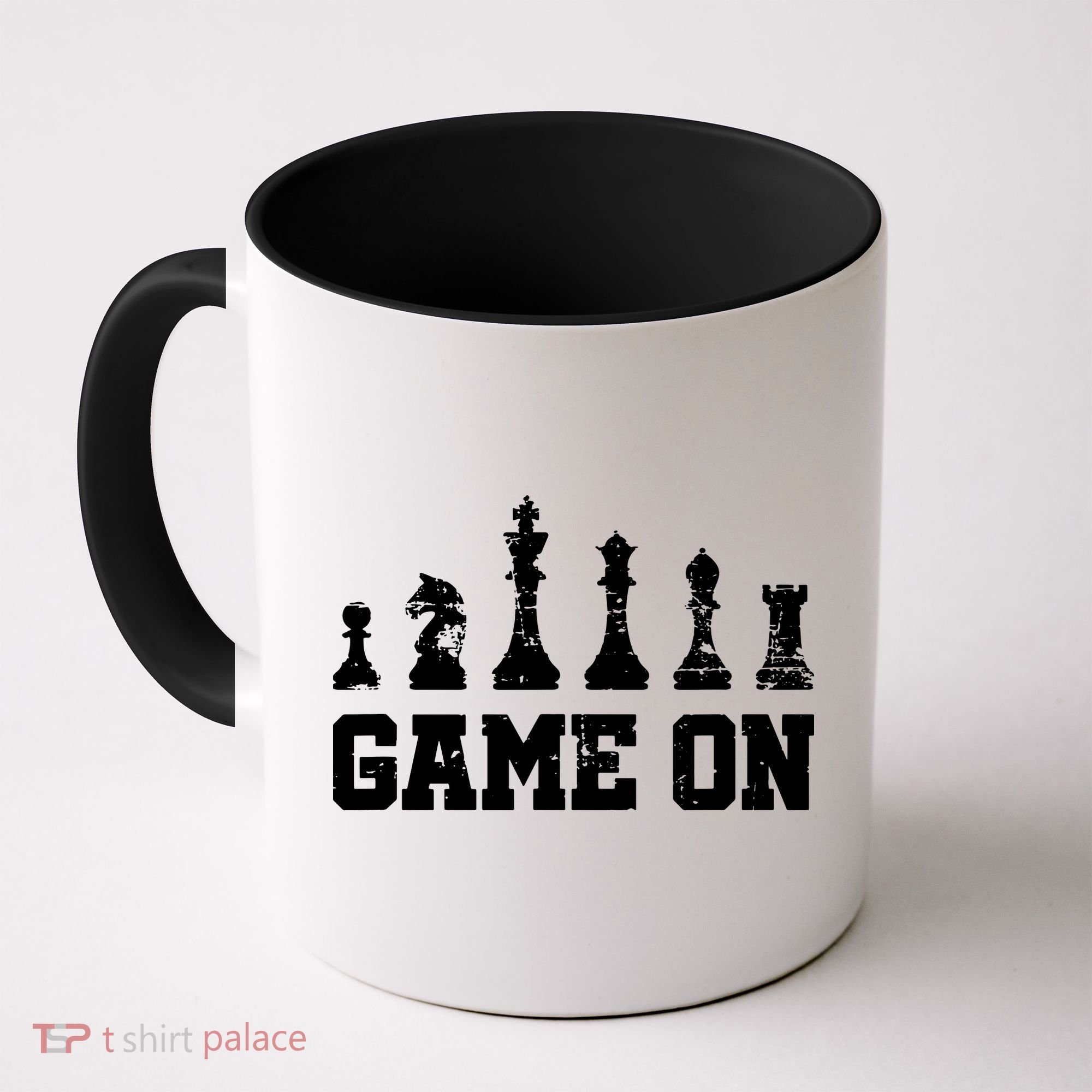 Chess Themed Chess Players With Chess Pieces Game On Coffee Mug