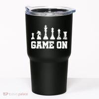 Chess Themed Chess Players With Chess Pieces Game On Tumbler thumb 0