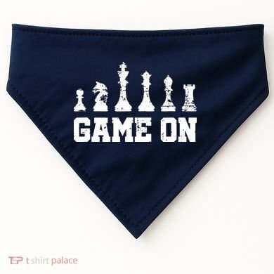 Chess Themed Chess Players With Chess Pieces Game On USA-Made Doggie Bandana
