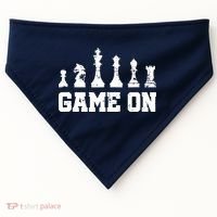 Chess Themed Chess Players With Chess Pieces Game On USA-Made Doggie Bandana thumb 0