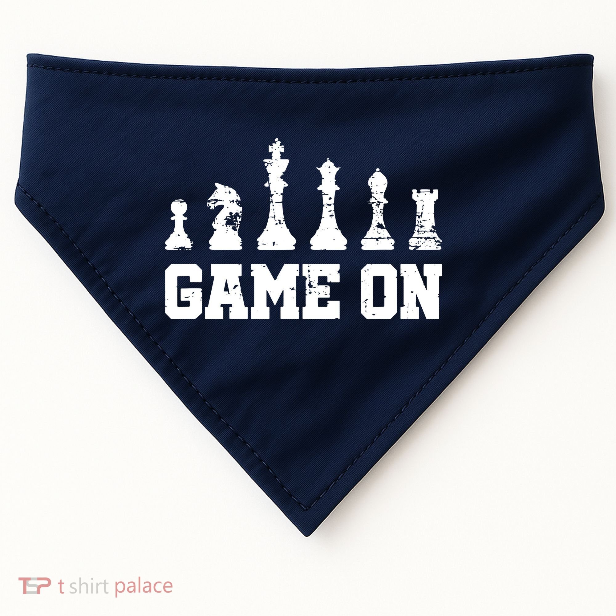 Chess Themed Chess Players With Chess Pieces Game On USA-Made Doggie Bandana