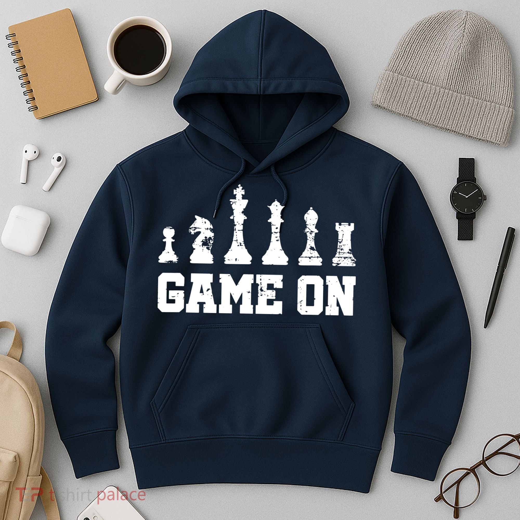 Chess Themed Chess Players With Chess Pieces Game On Hoodie
