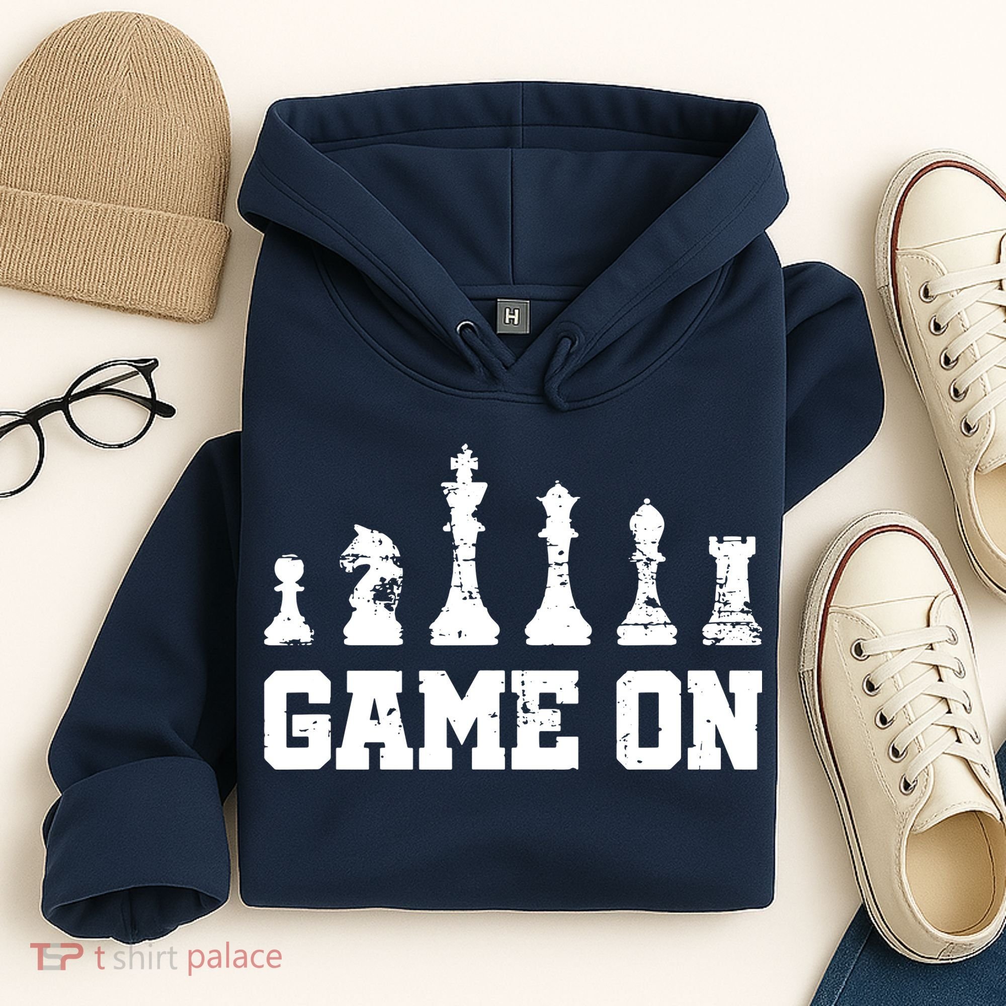 Chess Themed Chess Players With Chess Pieces Game On Hoodie