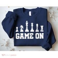 Chess Themed Chess Players With Chess Pieces Game On Sweatshirt thumb 2