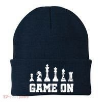 Chess Themed Chess Players With Chess Pieces Game On Beanie thumb 0