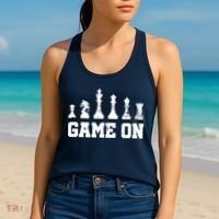 Chess Themed Chess Players With Chess Pieces Game On Women's Tank Top thumb 2