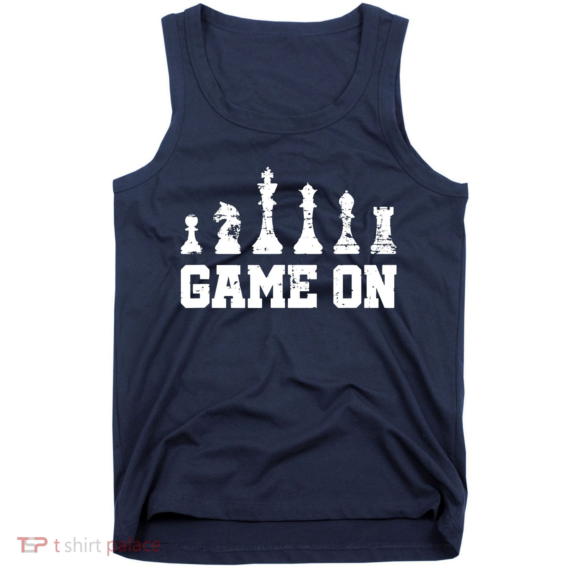 Chess Themed Chess Players With Chess Pieces Game On Tank Top