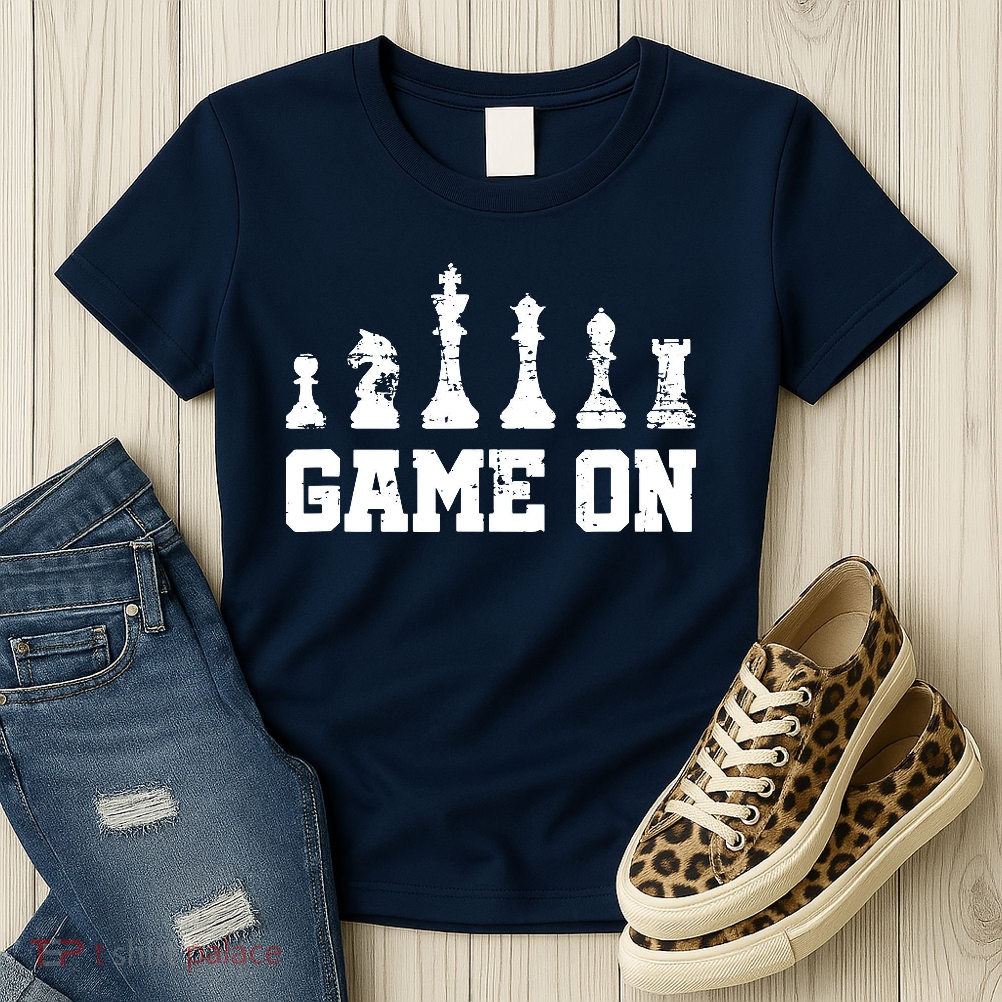 Chess Themed Chess Players With Chess Pieces Game On Women's T-Shirt