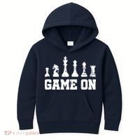 Chess Themed Chess Players With Chess Pieces Game On Kids Hoodie thumb 0