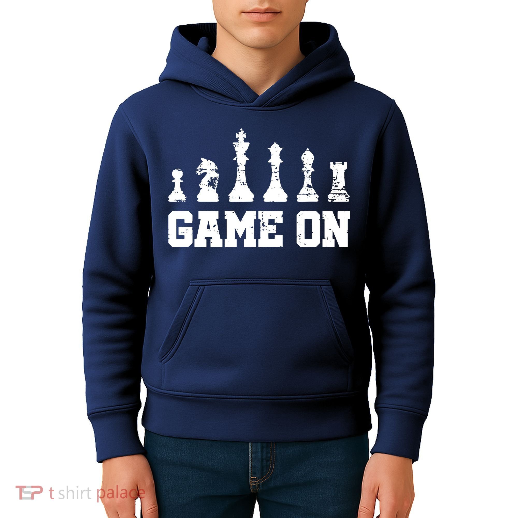 Chess Themed Chess Players With Chess Pieces Game On Kids Hoodie