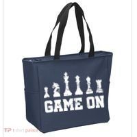 Chess Themed Chess Players With Chess Pieces Game On Tote Bag thumb 2