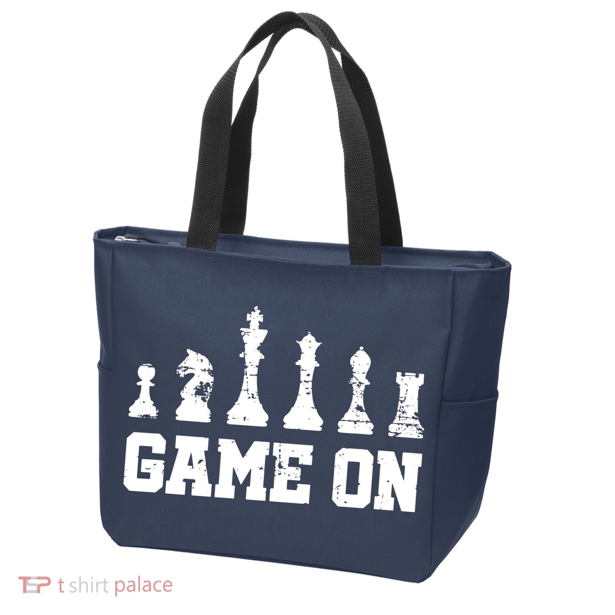 Chess Themed Chess Players With Chess Pieces Game On Tote Bag
