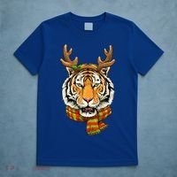 Christmas Tiger Cat Santa Clause Reindeer Xmas Tiger Lover T-Shirt thumb 5