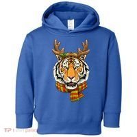 Christmas Tiger Cat Santa Clause Reindeer Xmas Tiger Lover Toddler Hoodie thumb 0