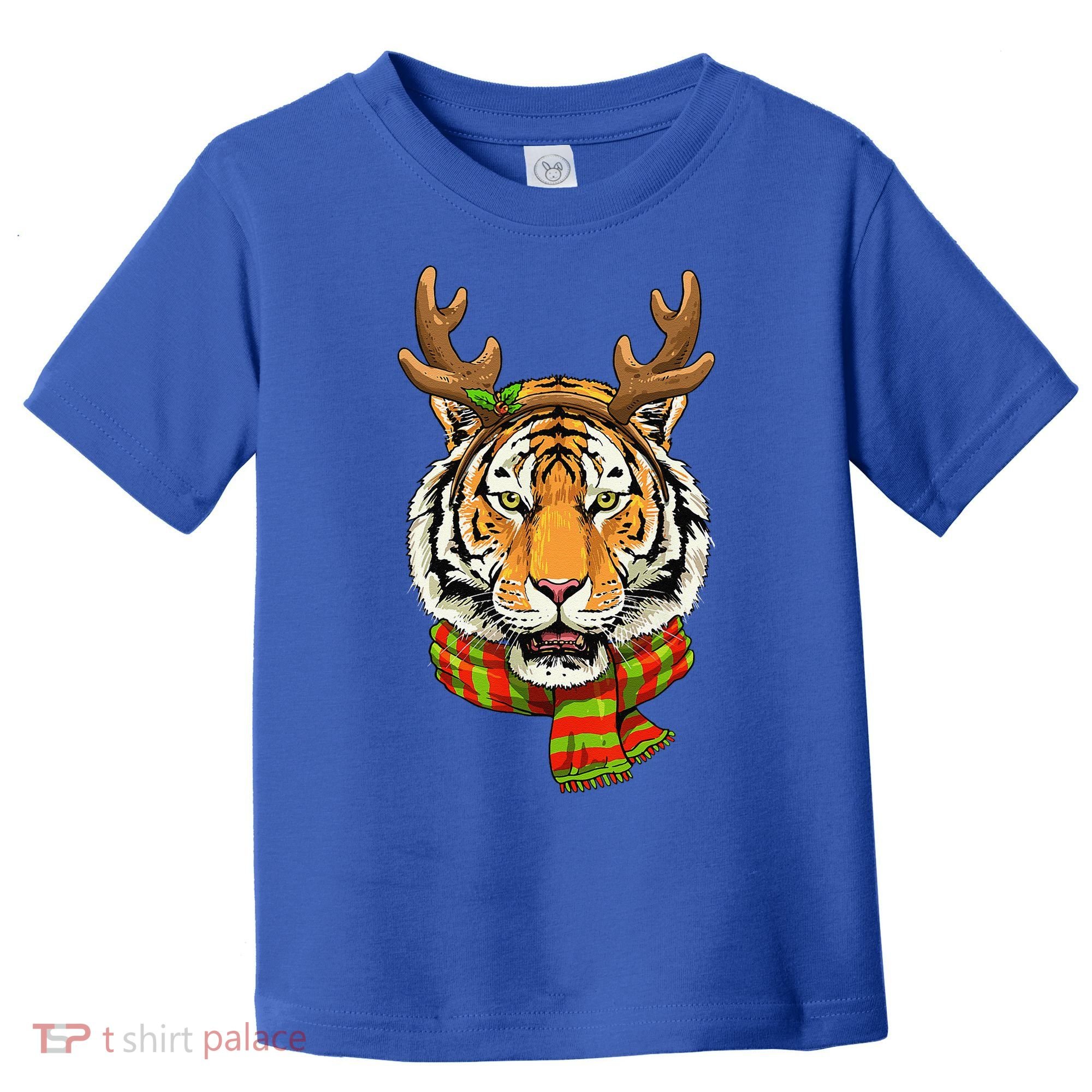 Christmas Tiger Cat Santa Clause Reindeer Xmas Tiger Lover Toddler T-Shirt