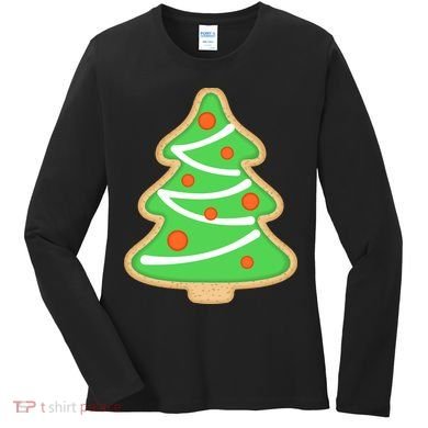 Christmas Tree Cookie Cute Holiday Women's Long Sleeve Shirt