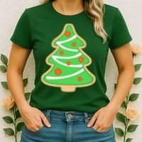 Christmas Tree Cookie Cute Holiday Women's T-Shirt thumb 2