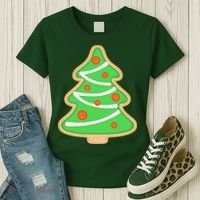 Christmas Tree Cookie Cute Holiday Women's T-Shirt thumb 3