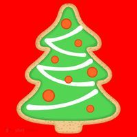Christmas Tree Cookie Cute Holiday Santa Hat thumb 1