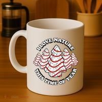 Christmas Tree Cake I Love Nature This Time Of Year Coffee Mug thumb 4