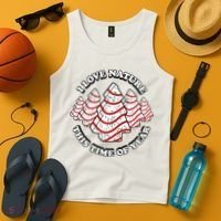 Christmas Tree Cake I Love Nature This Time Of Year Tank Top thumb 4