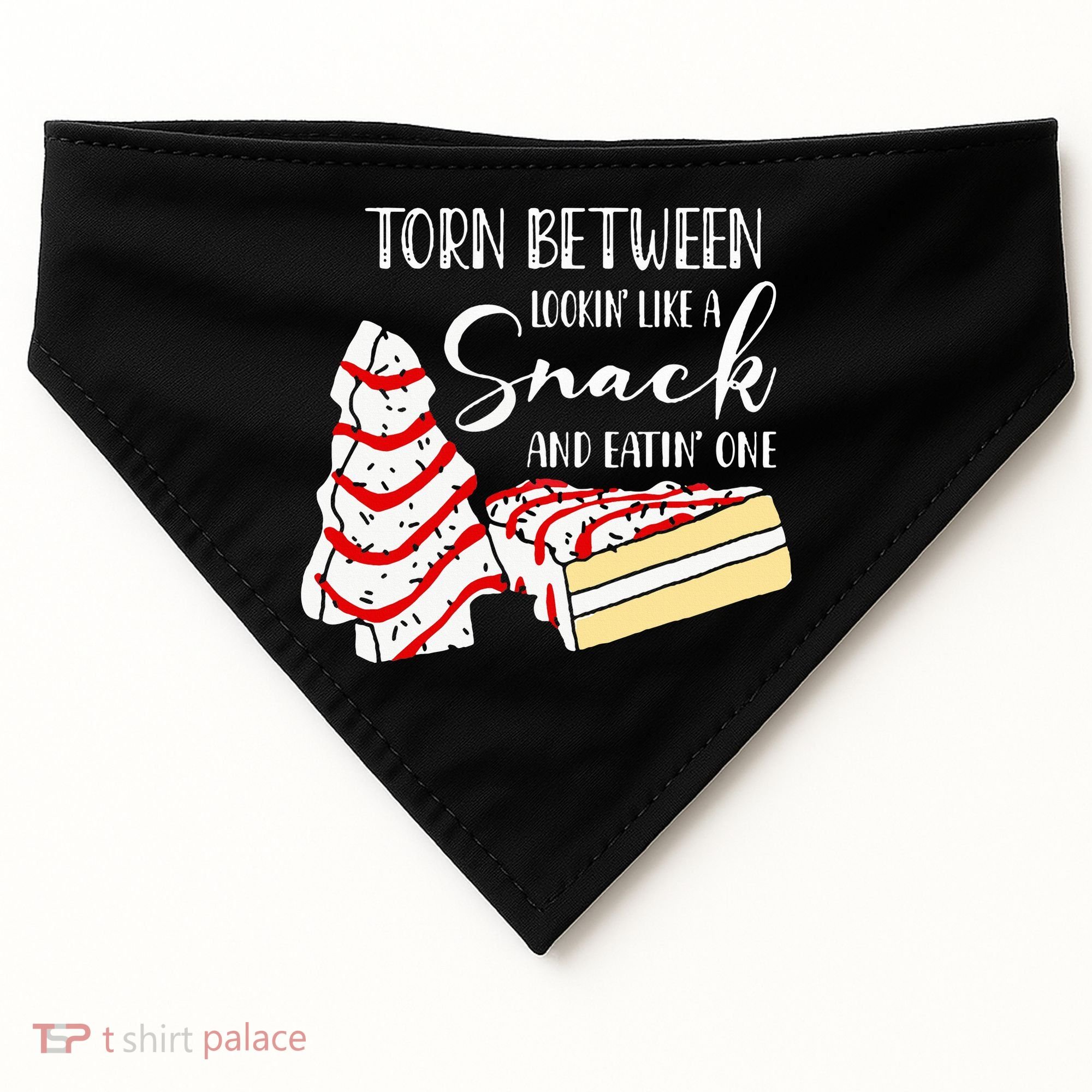 Christmas Tree Cake Torn Between Looking' Like a Snack  USA-Made Doggie Bandana