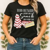 Christmas Tree Cake Torn Between Looking' Like a Snack  Women's T-Shirt thumb 2