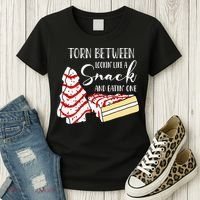 Christmas Tree Cake Torn Between Looking' Like a Snack  Women's T-Shirt thumb 3