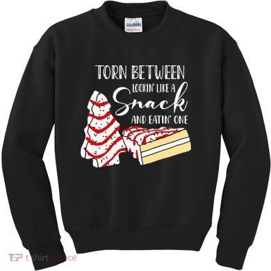 Christmas Tree Cake Torn Between Looking' Like a Snack  Kids Sweatshirt