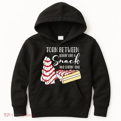 Christmas Tree Cake Torn Between Looking' Like a Snack  Kids Hoodie