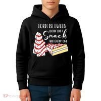 Christmas Tree Cake Torn Between Looking' Like a Snack  Kids Hoodie thumb 4