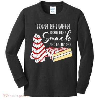 Christmas Tree Cake Torn Between Looking' Like a Snack  Kids Long Sleeve Shirt