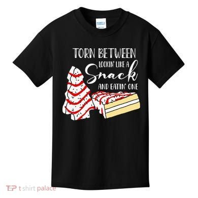 Christmas Tree Cake Torn Between Looking' Like a Snack  Kids T-Shirt