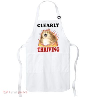 Clearly Thriving Cat Flame Funny Gift Apron