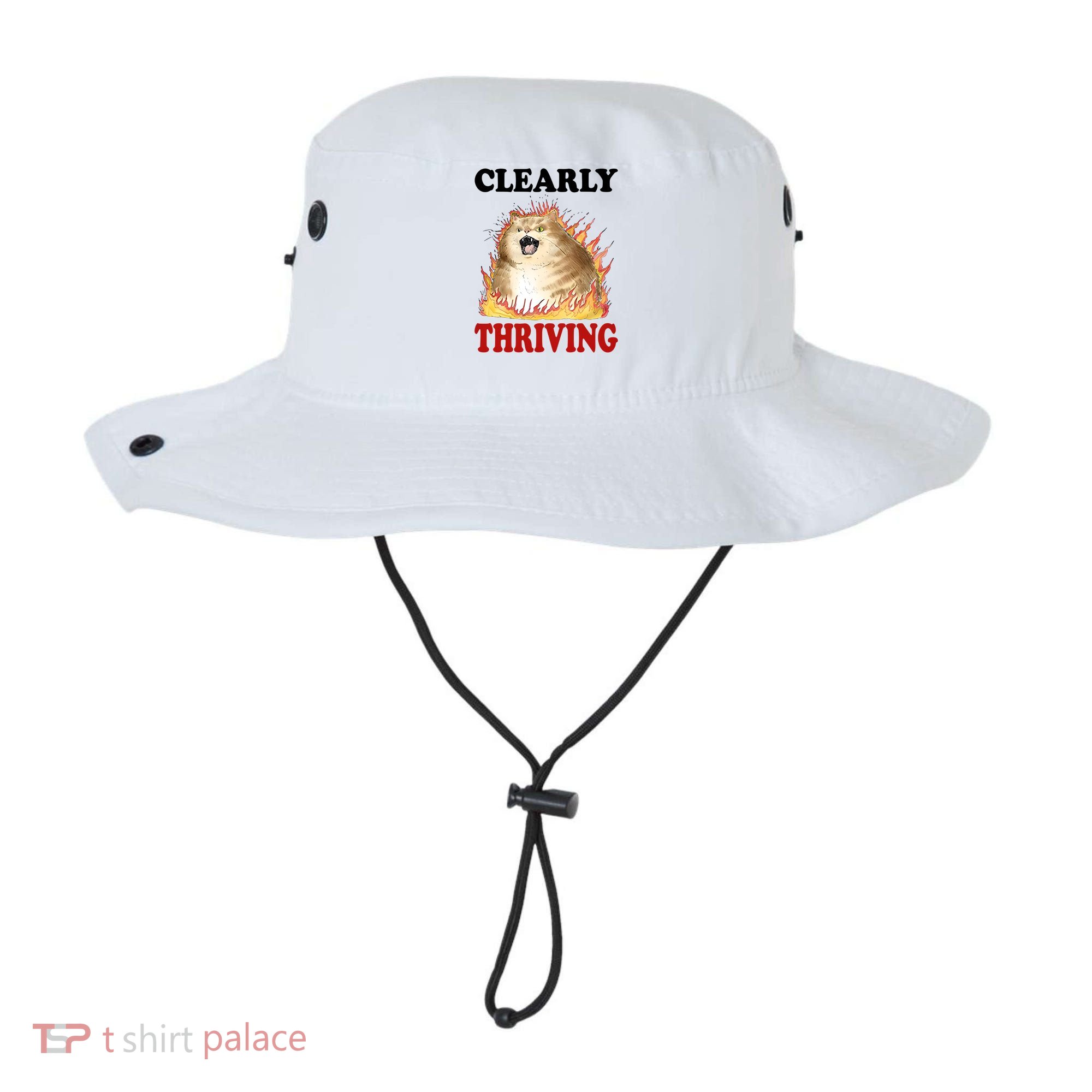 Clearly Thriving Cat Flame Funny Gift Bucket Hat