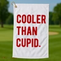 Cooler Than Cupid Golf Towel thumb 1