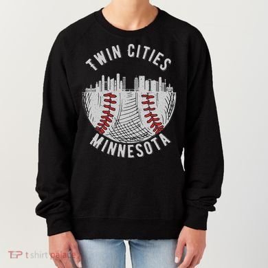 Cool Twin Cities Minnesota Mn Baseball Skyline Women's Sweatshirt