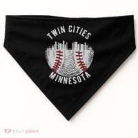 Cool Twin Cities Minnesota Mn Baseball Skyline USA-Made Doggie Bandana thumb 0
