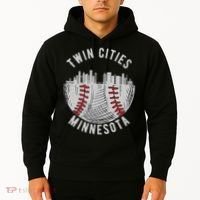 Cool Twin Cities Minnesota Mn Baseball Skyline Hoodie thumb 2