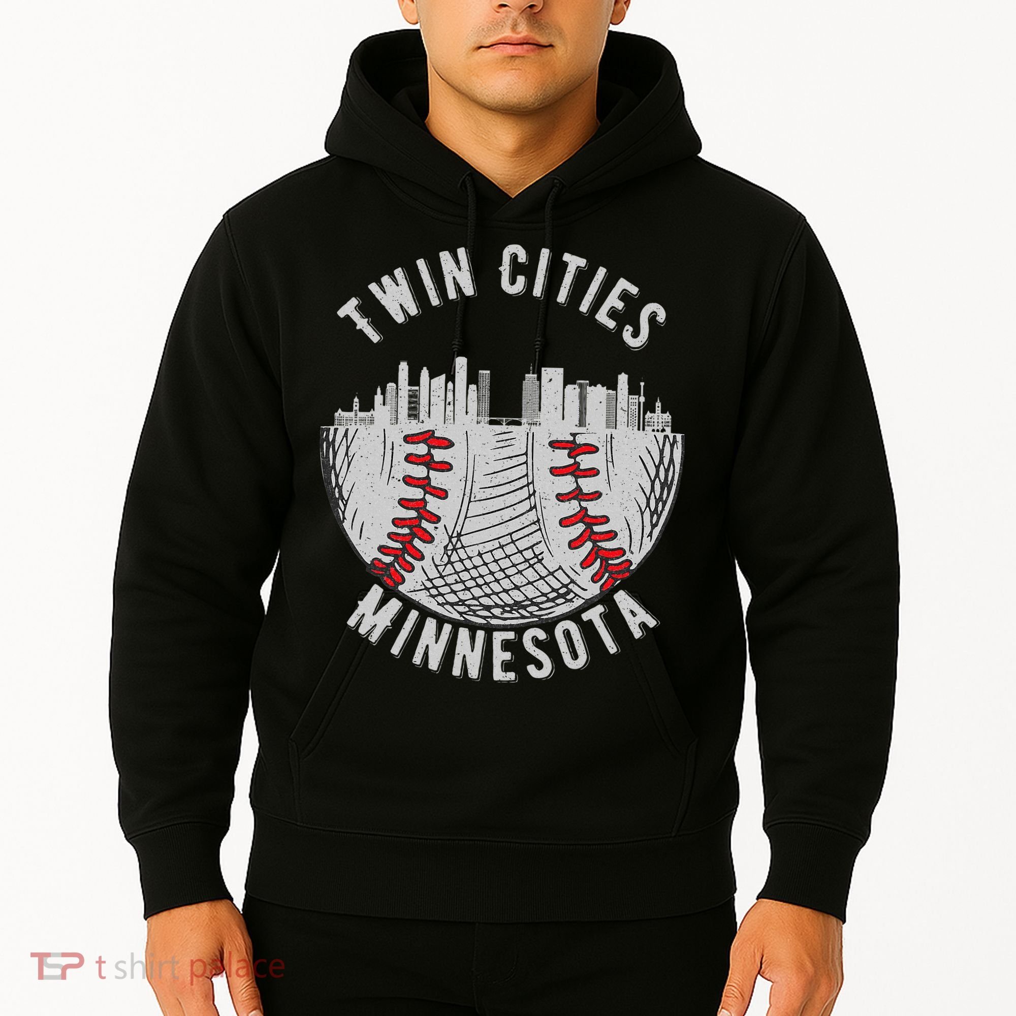 Cool Twin Cities Minnesota Mn Baseball Skyline Hoodie
