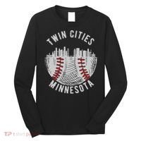 Cool Twin Cities Minnesota Mn Baseball Skyline Long Sleeve Shirt thumb 0