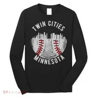 Cool Twin Cities Minnesota Mn Baseball Skyline Long Sleeve Shirt thumb 0
