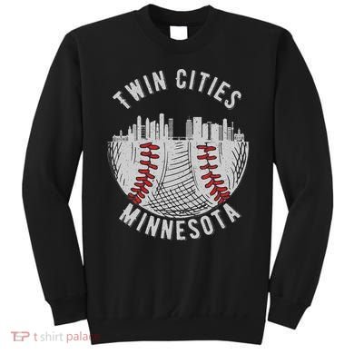 Cool Twin Cities Minnesota Mn Baseball Skyline Sweatshirt