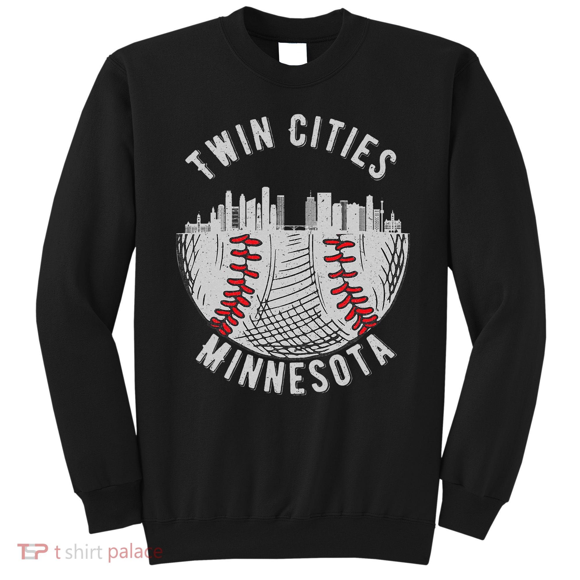 Cool Twin Cities Minnesota Mn Baseball Skyline Sweatshirt
