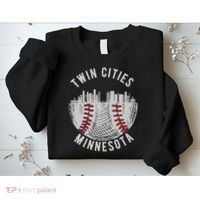Cool Twin Cities Minnesota Mn Baseball Skyline Sweatshirt thumb 2