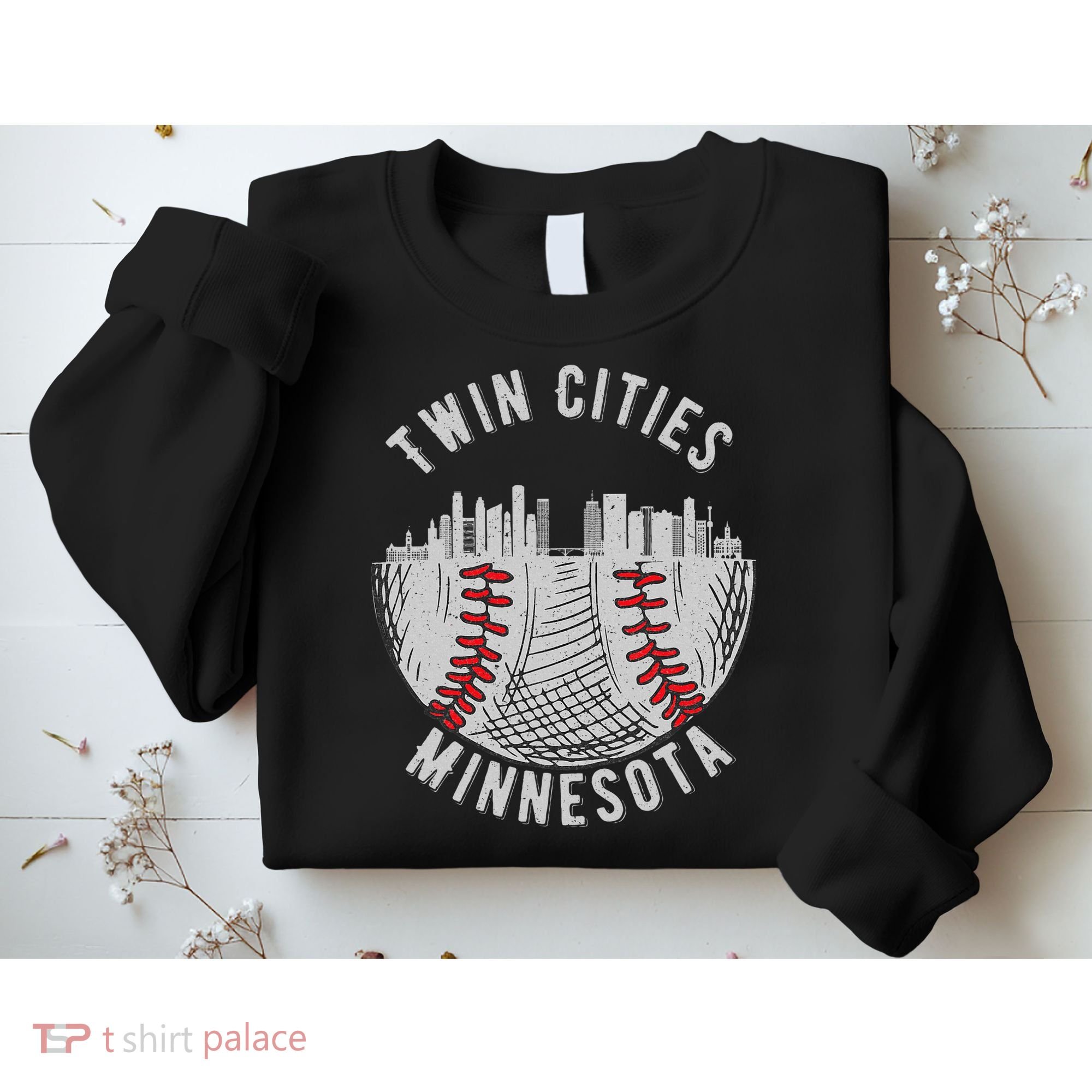 Cool Twin Cities Minnesota Mn Baseball Skyline Sweatshirt