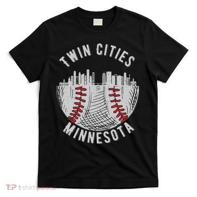 Cool Twin Cities Minnesota Mn Baseball Skyline T-Shirt