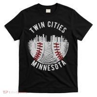 Cool Twin Cities Minnesota Mn Baseball Skyline T-Shirt thumb 0